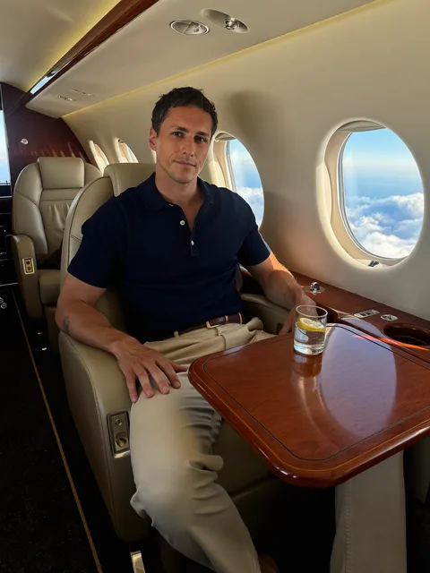 Private Jet: reference scene with a man
