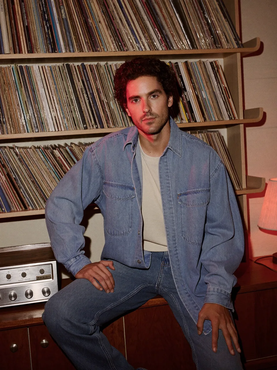 80s Record Room: reference scene with a man