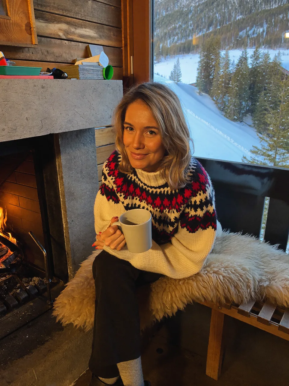 Ski Chalet: reference scene with a woman